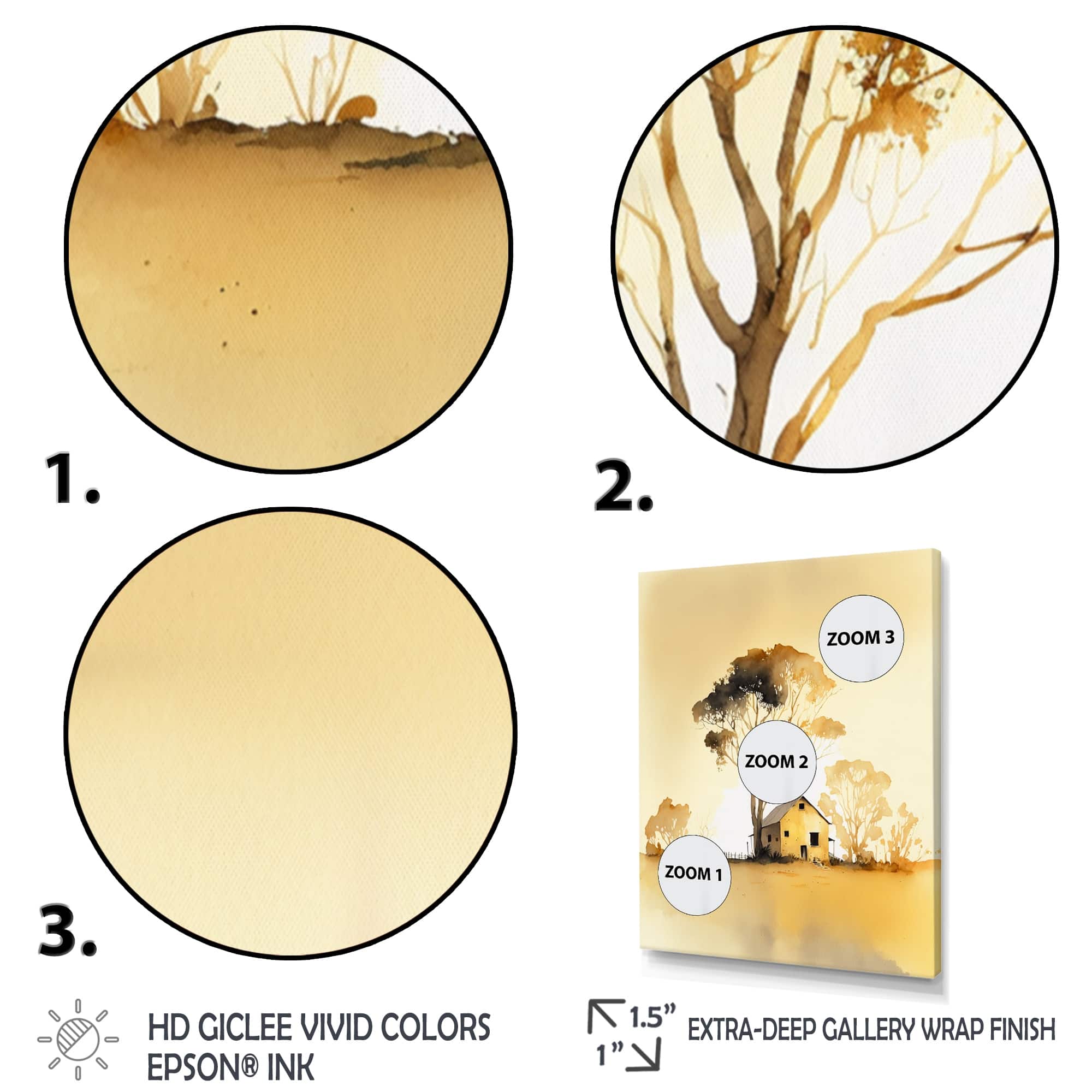 Designart "Golden Hour Tree In The Countryside II" Landscape Forest Canvas Art Print 3 Panels